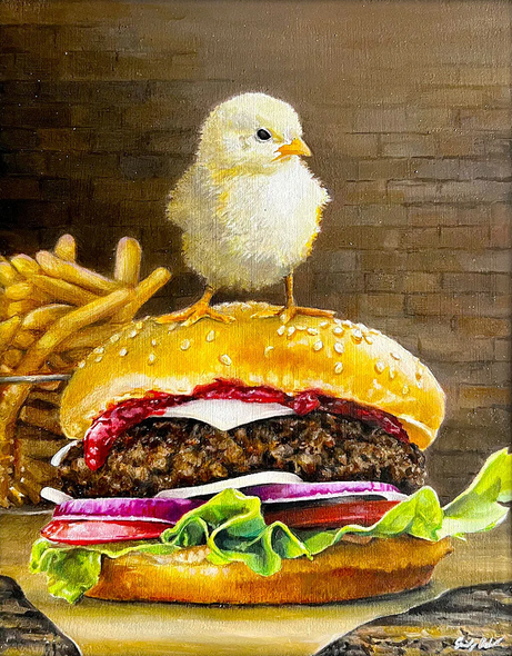'ChickenBurger' Oil Painting